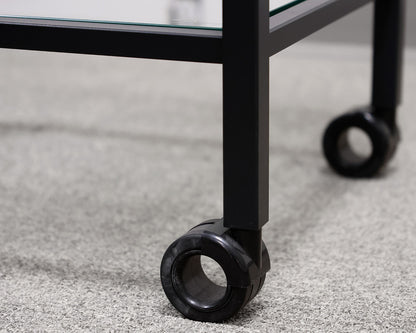 Angular Matte Black Bar Cart