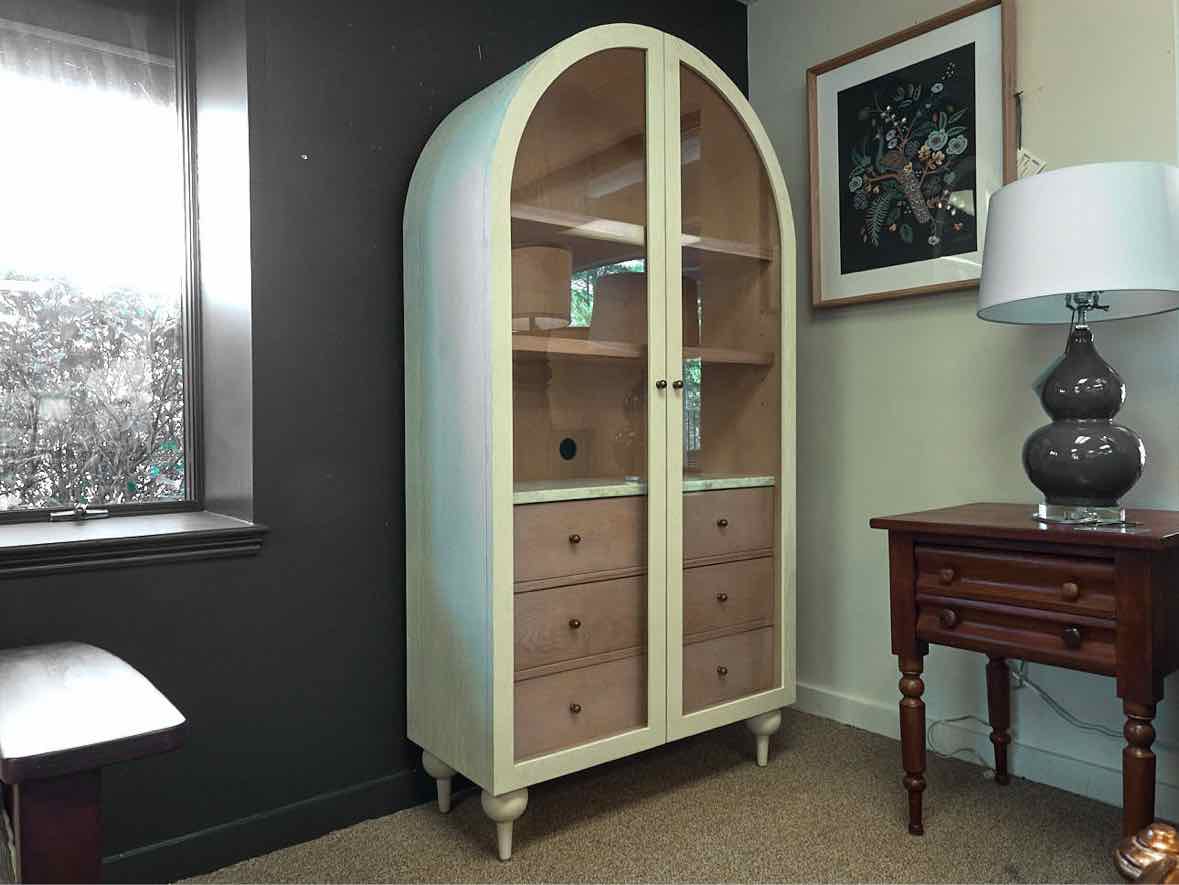 Anthropologie 'Fern' Marble Top 3 Drawer Arched Cabinet