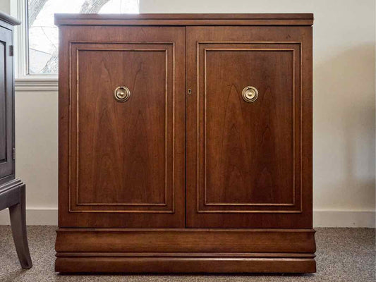 Mahogany Hollywood Regency Style Bar Cabinet