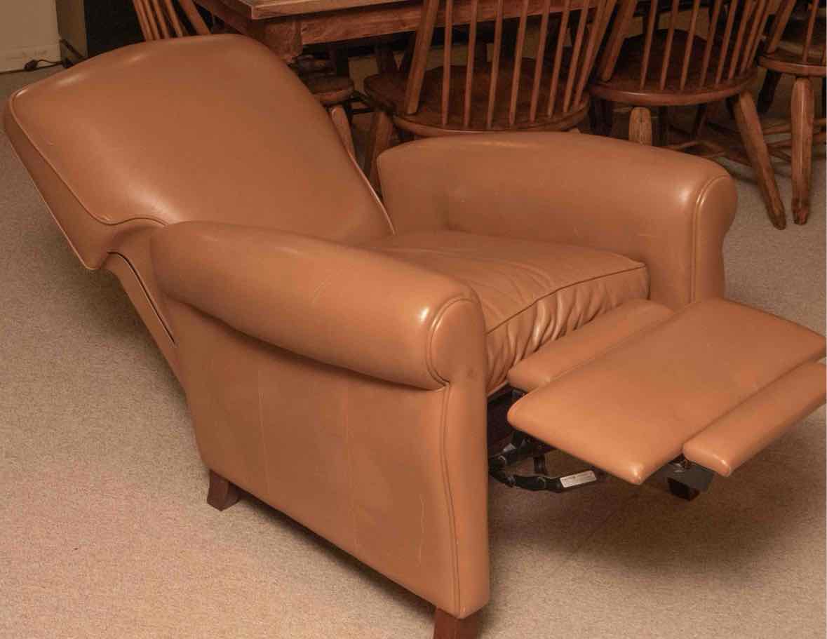 American Leather Caramel  Color Leather Recliner