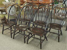 Set of 6 Windsor Antique Black  Dining Chairs