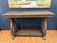 Scrolled Base Console Table in Distressed Finish