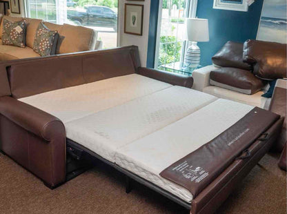 American Leather Espresso Brown Leather 3 Cushion  Queen Sleeper Sofa