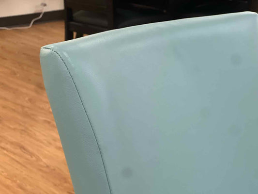 Pair of Aqua Leather Dining Chairs