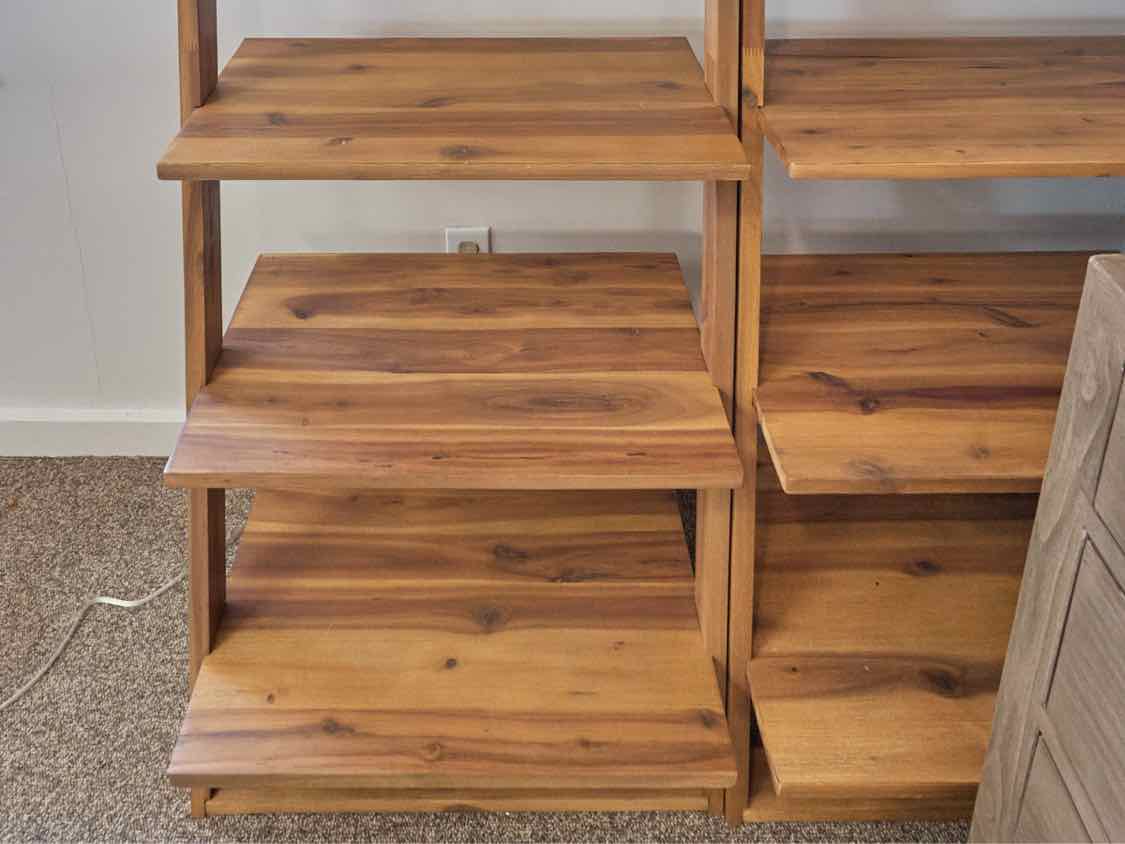 Pair of Boston Interiors Pine Leaning Bookcases