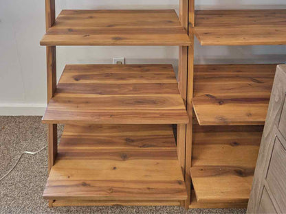 Pair of Boston Interiors Pine Leaning Bookcases