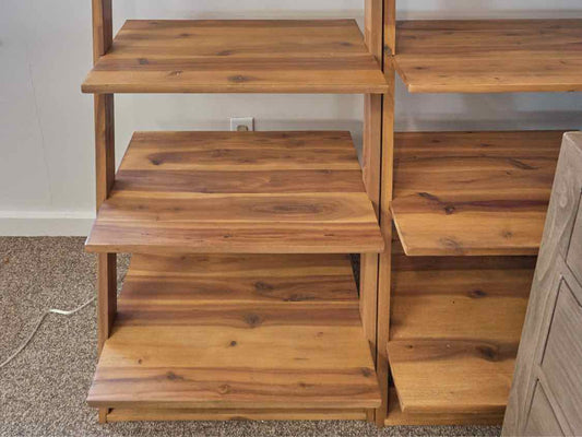 Pair of Boston Interiors Pine Leaning Bookcases