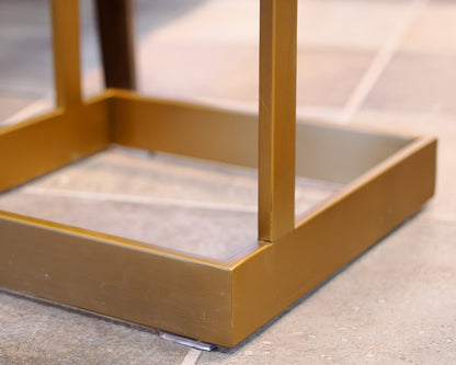 Pair of RH Brass Square Side Tables