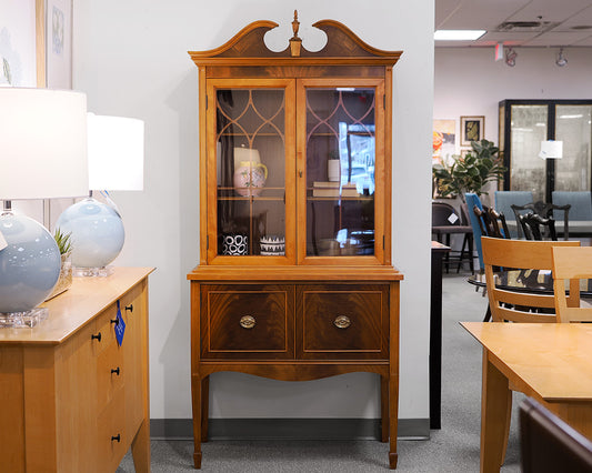 Mahogany Federal-Style China Cabinet