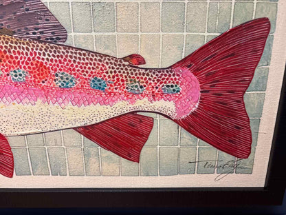 Framed Pair of Fish Painting