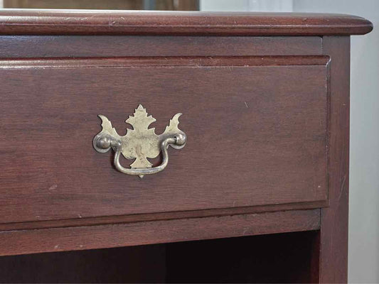 Mahogany 1 Drawer Nightstand with Open Storage