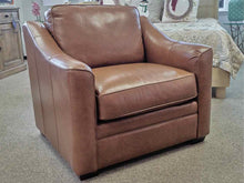 Pair of Craftmaster Saddle Brown Embossed Leather Chairs