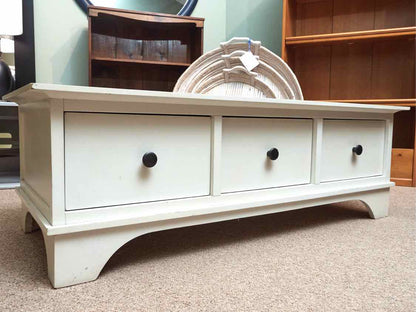 Hampton Bay Cream Finish 3 Drawer  Cocktail Table