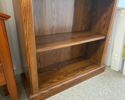 Oak Veneer 2 Adjustable Shelf  Bookcase