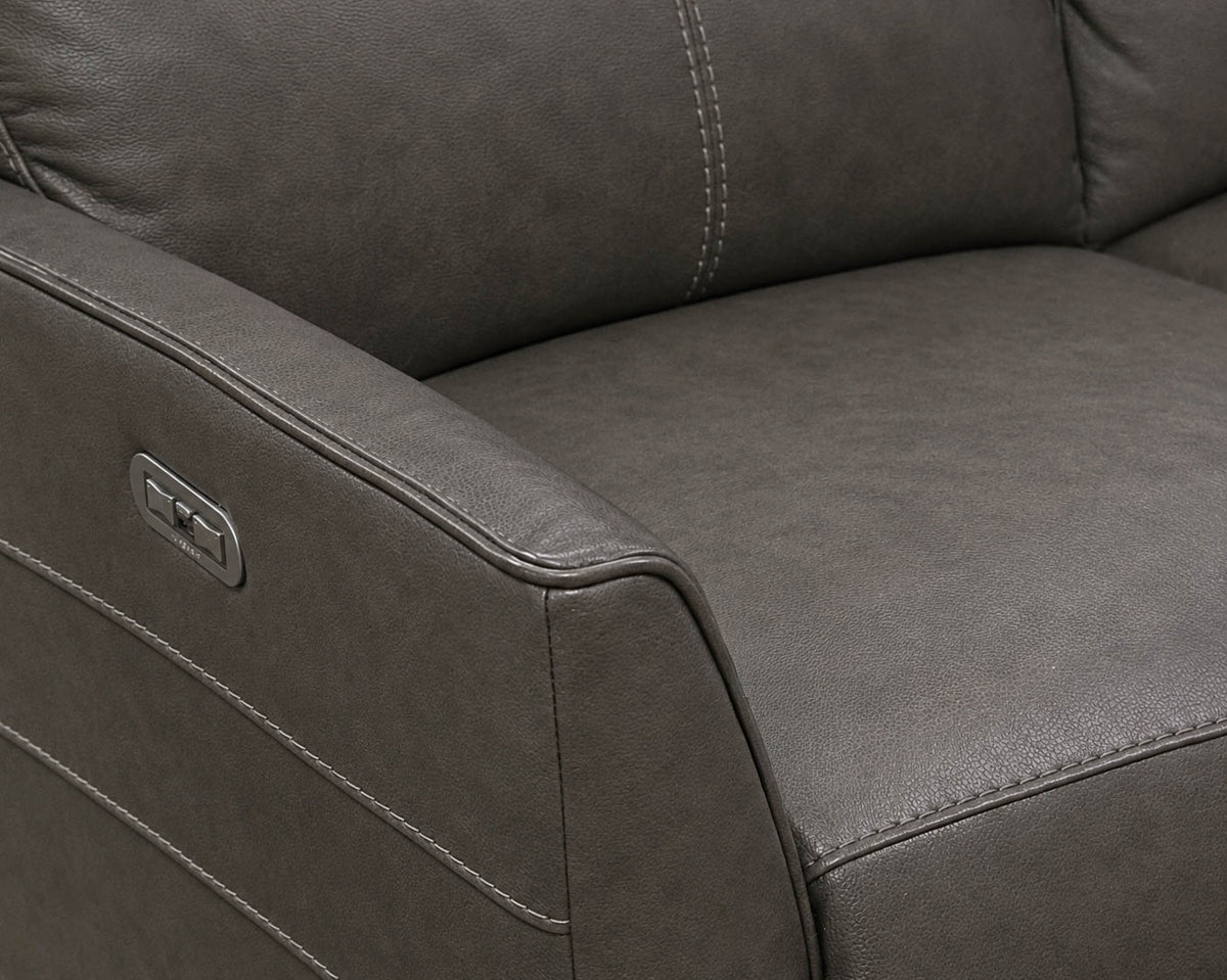 La-Z-Boy Power Reclining Sofa Upholstered In Grey Leather