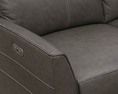 La-Z-Boy Power Reclining Sofa Upholstered In Grey Leather