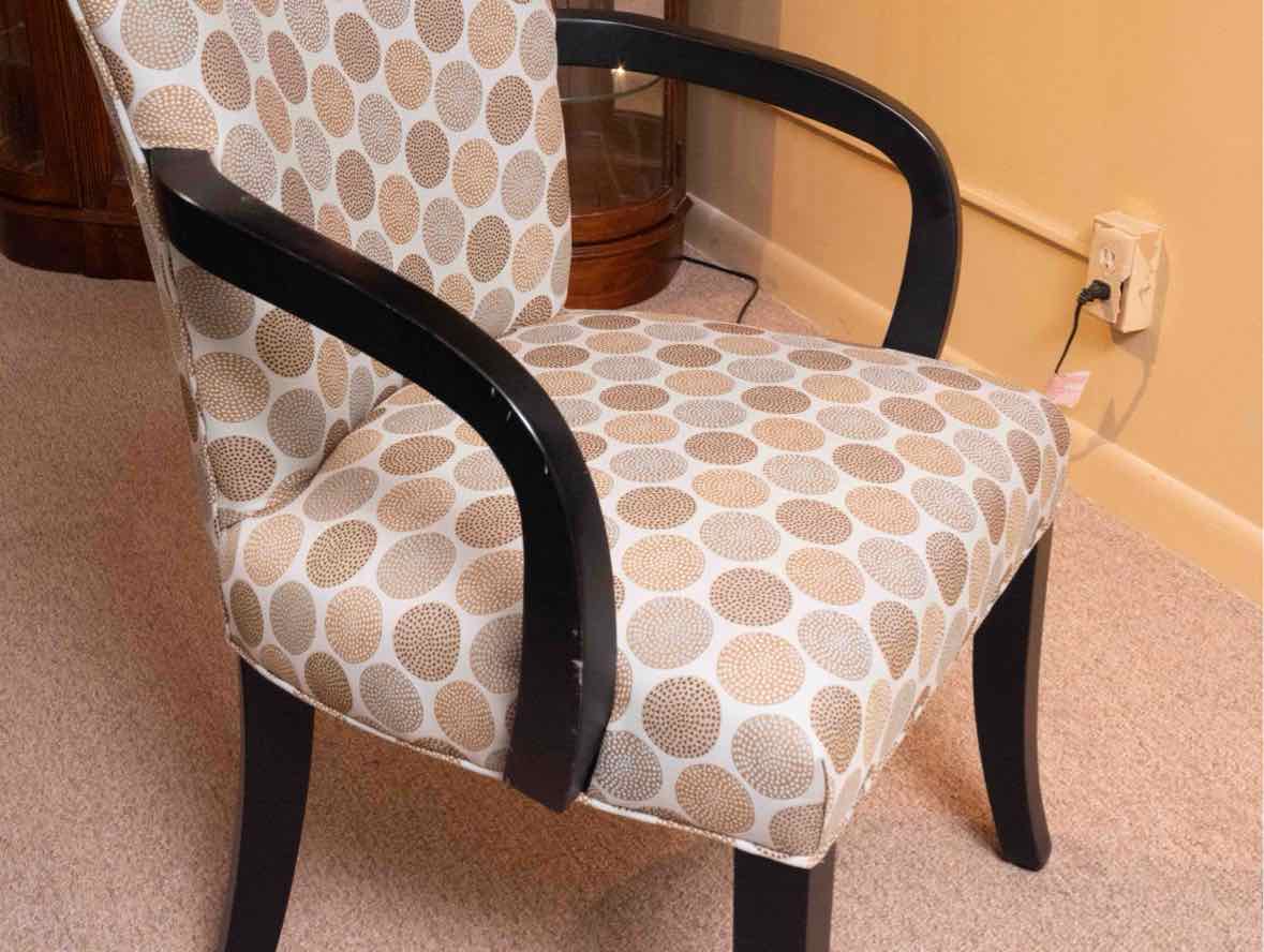 Pair of Fairfield Chair Company Chairs with Contemporary Polka Dot Upholstery