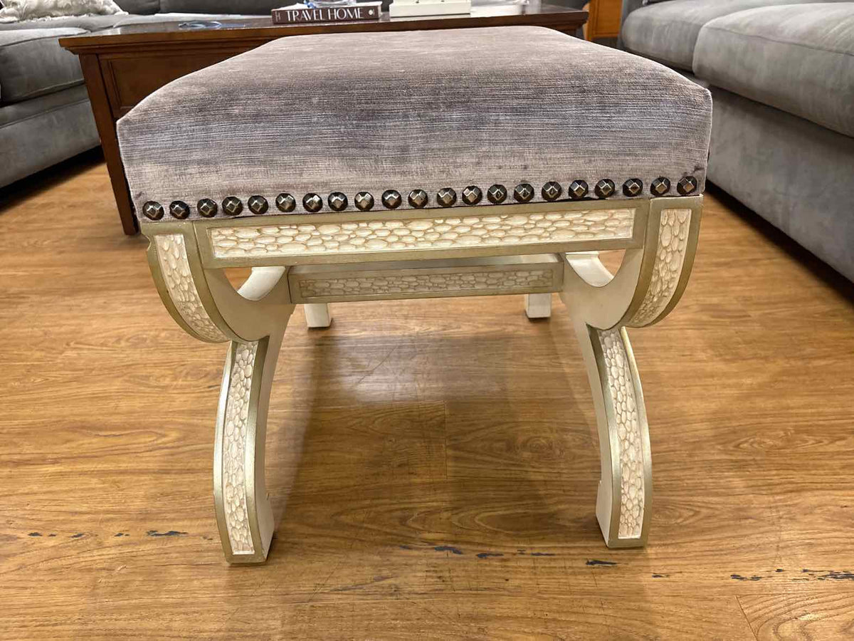 Pair of Compositions X-Frame Ottomans