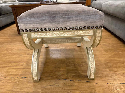 Pair of Compositions X-Frame Ottomans