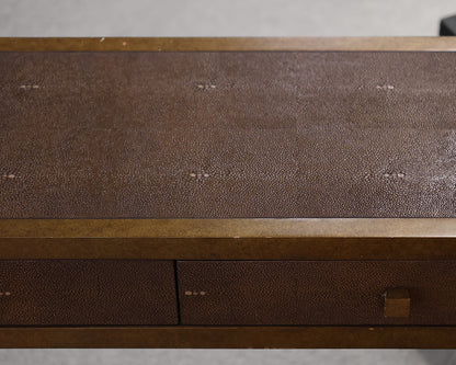 "Frank" Console in Burnished Gold Finish and Copper Shagreen