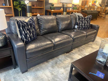 Navy Blue Leather Sofa