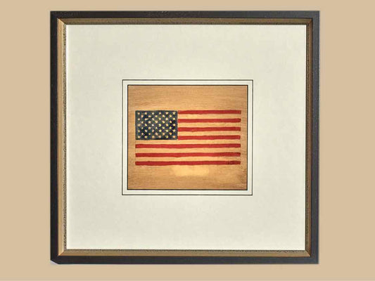 'American Flags VIII' Art Print In Matt Black & Silvedr Accent Frame