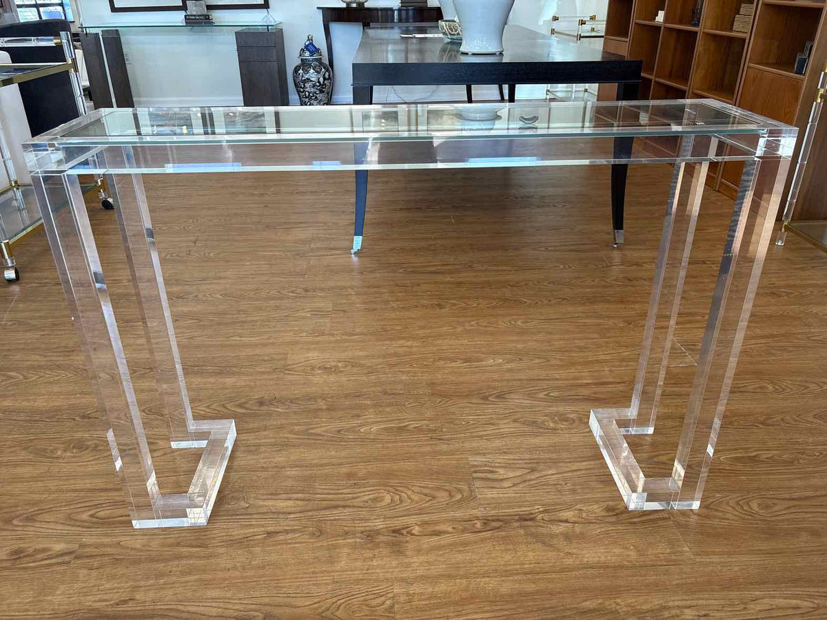 Acrylic and Glass Console Table