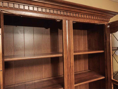 Heywood Wakefield Maple 2 Glass Door 2 Drawer 4 Shelf  China Cabinet