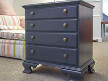 Ethan Allen  Solid Mahogany 4 Drawer Chest with Ocean Side Blue Finish