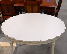 Ballard Design Scalloped Edge Dining Table in Ivory on Turned Legs
