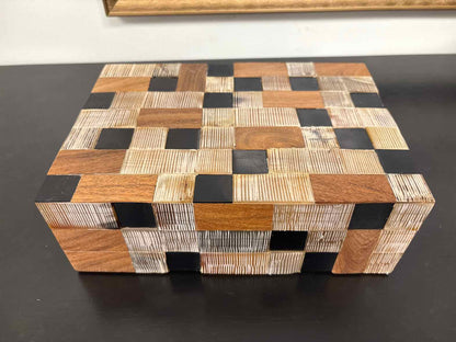 Medium Decorative Box with Wood & Bone Tile