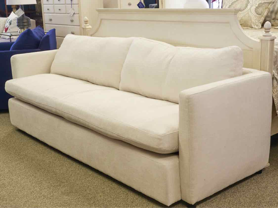 Pottery Barn Ivory Bench Upholstered Sofa