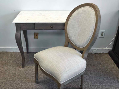 Pottery Barn 'Alexandra' Marble Top Desk W/ Oval Back Chair