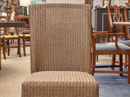 Set of 4 Janus et Cie Taupe Wicker Chairs