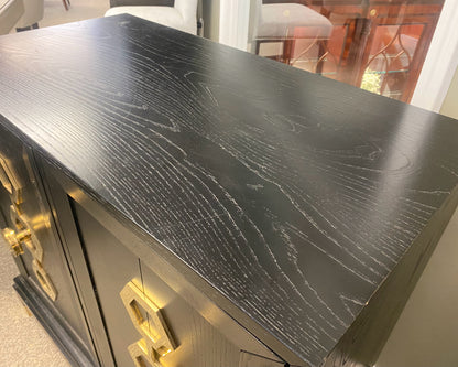 Jonathon Adler Turner Cabinet in Black Oak Finish w/ Brass Hardware