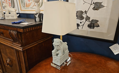 Porcelain Palladian Blue Foo Dog Lamp