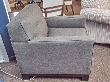 Grey Tweed Upholstered Transitional Chair