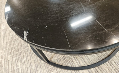 CB2 Smart Round Marble Cocktail Table