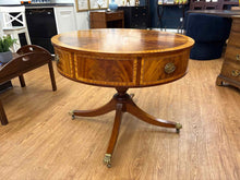 Mahogany Inlaid Drum Table
