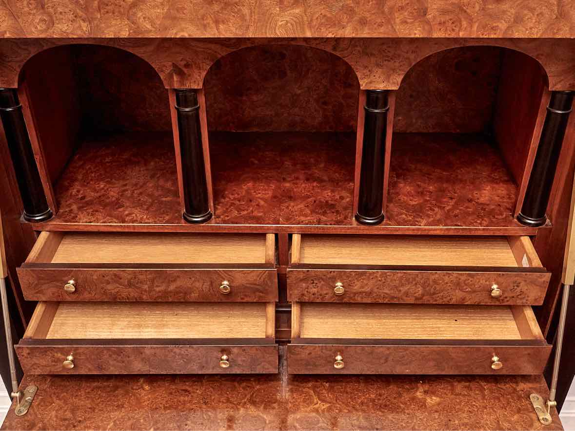 Baker Regency Burled Wood Secretary Desk