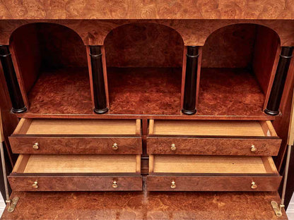 Baker Regency Burled Wood Secretary Desk