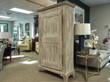 Pickled Oak 1 Door Armoire with Shelves