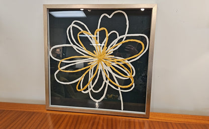 'Green & Gold Arrangment I' Floral Shadowbox