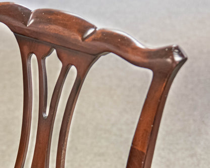 Set of Eight Solid Mahogany Chippendale Dining Chairs