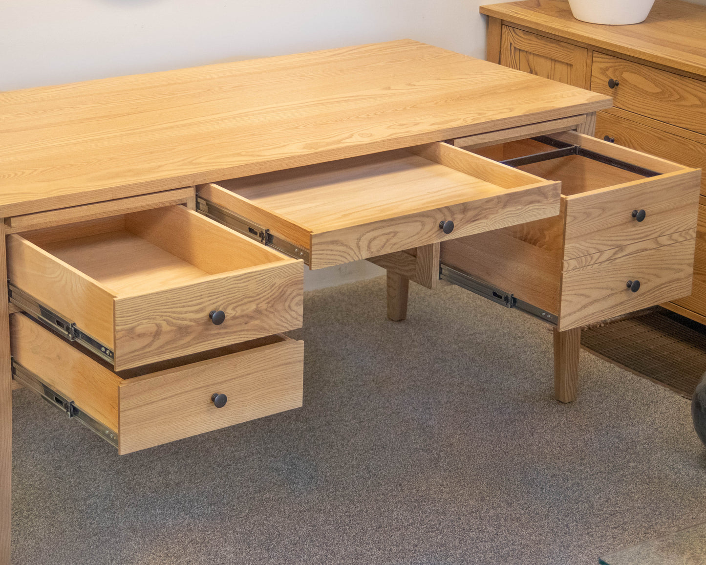 Gat Creek Atticus Desk in Ash with Classic Latte Finish