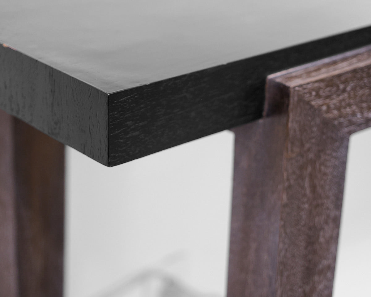 Black and Gray Wooden Console Table