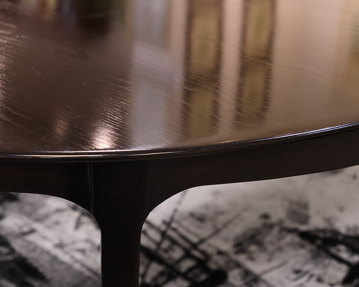 McGuire Dining Table Espresso Finish. Two Leaves/Table Pads