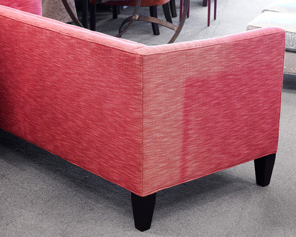 Tight Back Pink Upholstered Sofa
