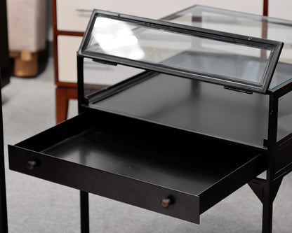 Set of 2 Pottery Barn 'Harmon' Rectangular Glass Top End Tables