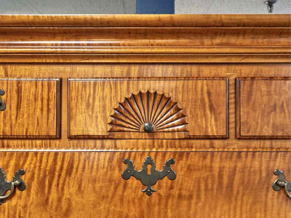 Eldred Wheeler Flat Top Highboy in Tiger Maple